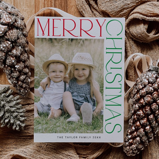 CHARLIE Colourful Fun Family Photo Merry Christmas Holiday Card (CHARLIE Colorful Fun Family Photo Merry Christmas Holiday Card)