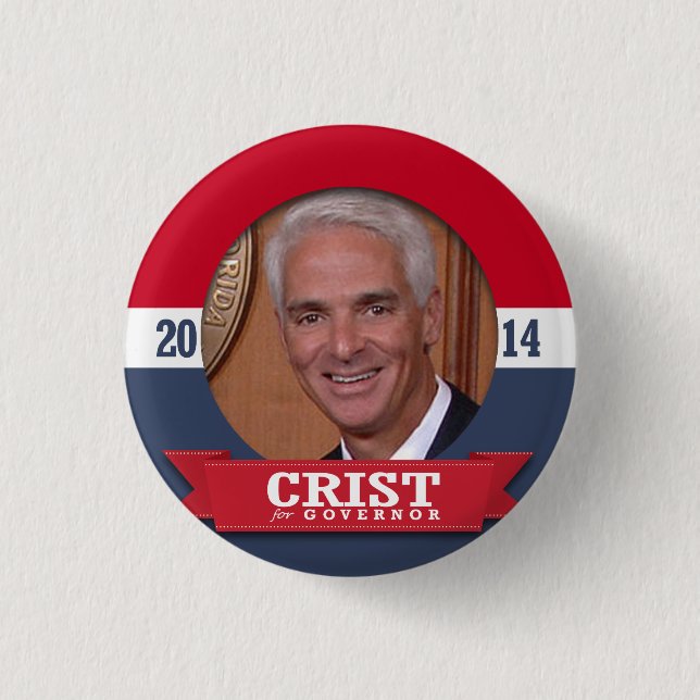 CHARLIE CRIST CAMPAIGN 3 CM ROUND BADGE (Front)