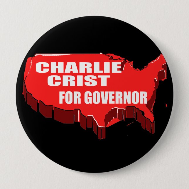 CHARLIE CRIST FOR SENATE 10 CM ROUND BADGE (Front)