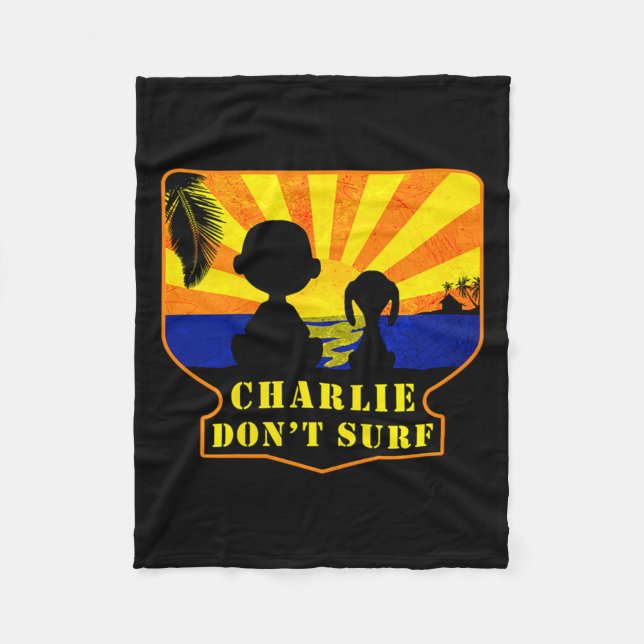 Charlie Don't Surf _ Funny Movie Premium  Fleece Blanket (Front)