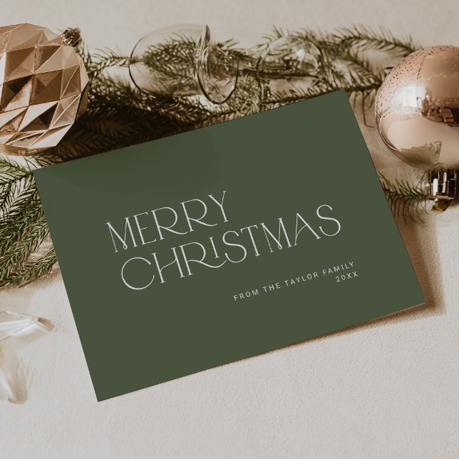 CHARLIE Green Easy Simple Family Merry Christmas Holiday Card (CHARLIE Green Easy Simple Family Merry Christmas Holiday Card)