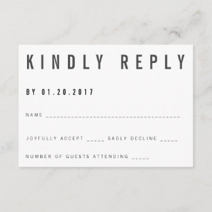 Charlie Minimalist RSVP Card