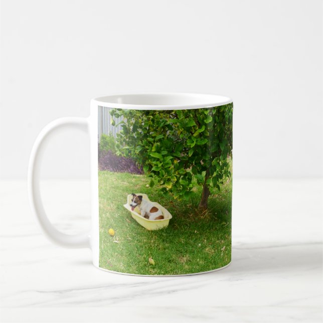 Charlie The Fox Terrier Bath Time, Coffee Mug (Left)