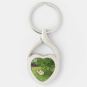 Charlie The Fox Terrier Bath Time, Metal Keyring