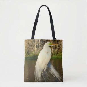 Charlie The Great Egret Tote Bag