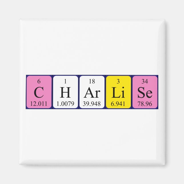 Charlise periodic table name magnet (Front)
