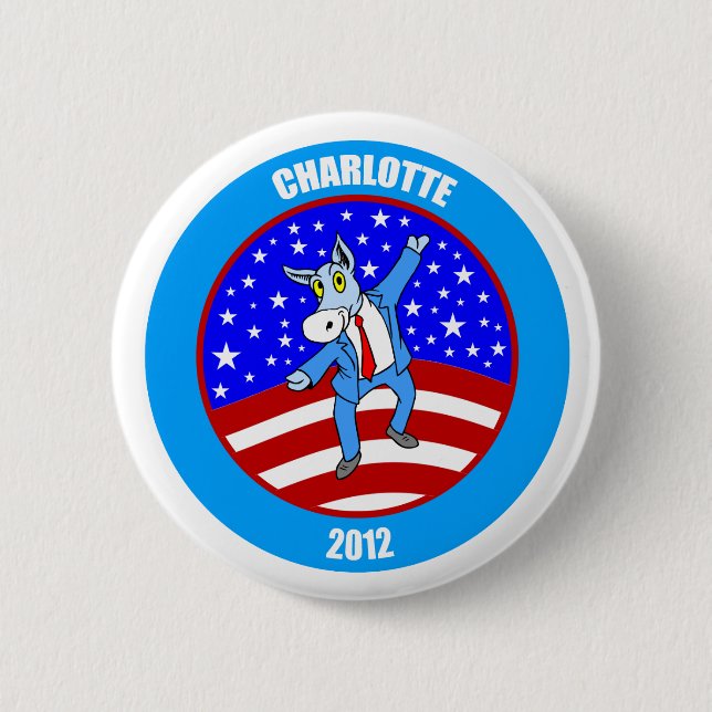 Charlotte 2012 DNC 6 Cm Round Badge (Front)