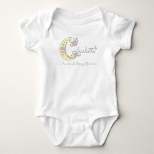 Charlotte baby girls name personalised meaning baby bodysuit