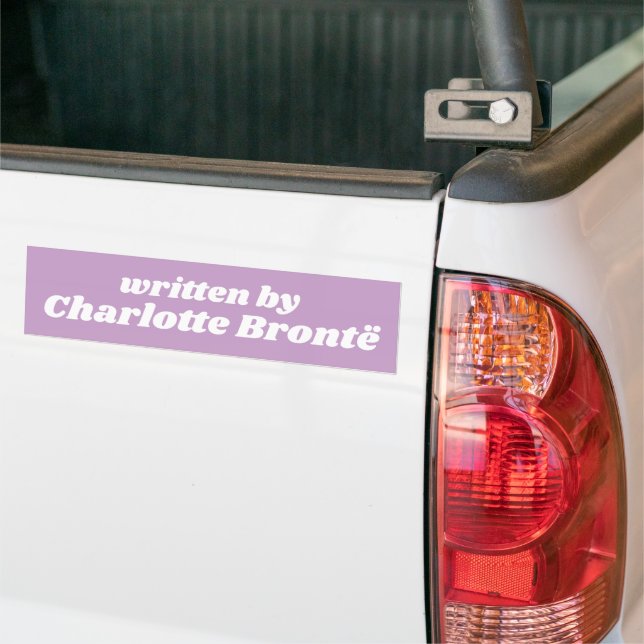 Charlotte Brontë Book Lover Cute Pastel Purple Bumper Sticker (On Truck)