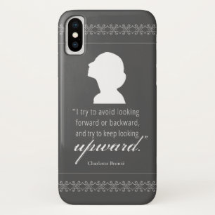 Charlotte Bronte - Keep Looking Upward - Black iPhone X Case