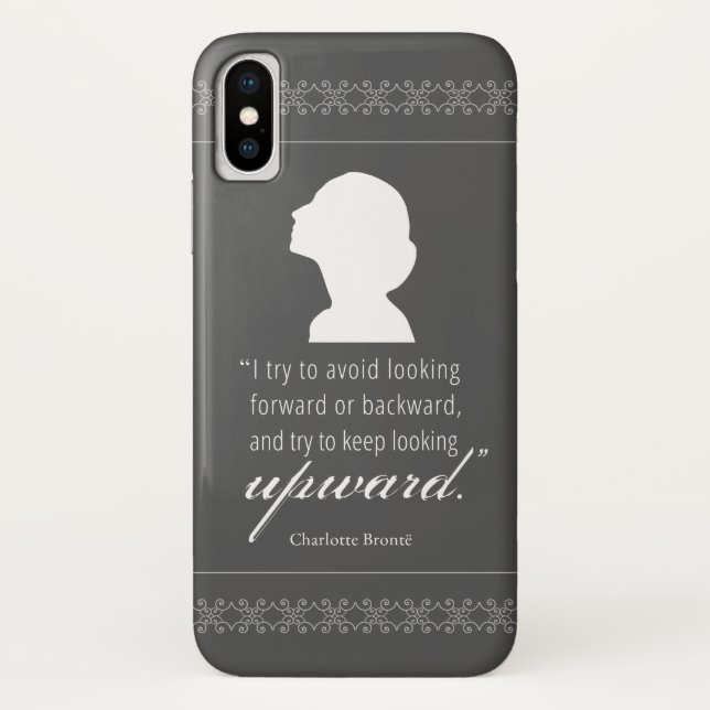 Charlotte Bronte - Keep Looking Upward - Black Case-Mate iPhone Case (Back)