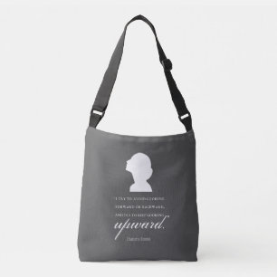 Charlotte Bronte - Keep Looking Upward - Black Crossbody Bag
