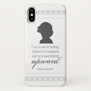 Charlotte Bronte - Keep Looking Upward - White iPhone X Case