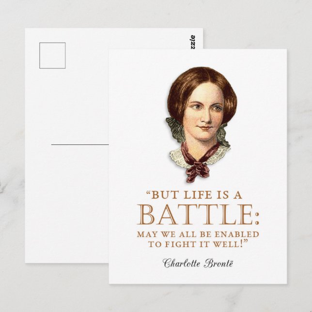 Charlotte Bronte - Life Is A Battle Postcard (Front/Back)