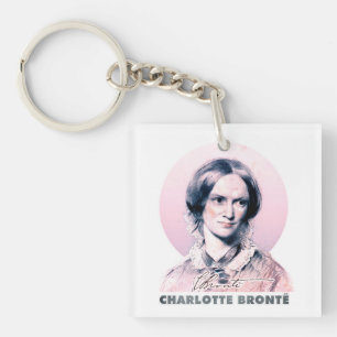 Charlotte Bronte Pink Richmond Painting Portrait Key Ring
