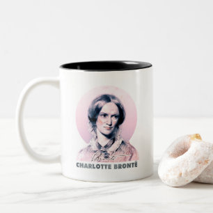 Charlotte Bronte Pink Richmond Painting Portrait Two-Tone Coffee Mug
