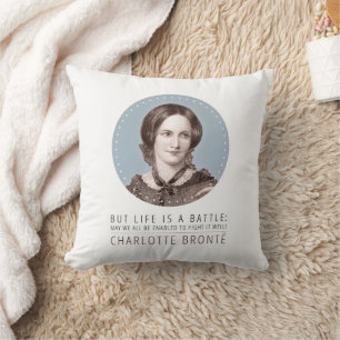 Charlotte Bronte Portrait and Quote Cushion