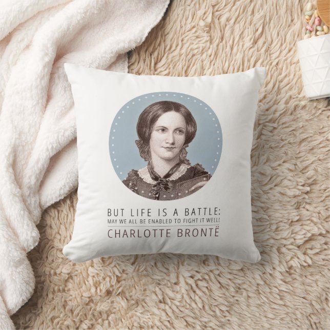 Charlotte Bronte Portrait and Quote Cushion (Blanket)