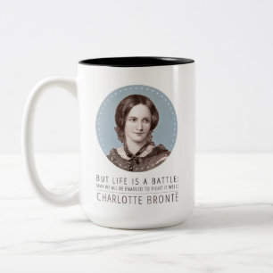 Charlotte Bronte Portrait and Quote Two-Tone Coffee Mug