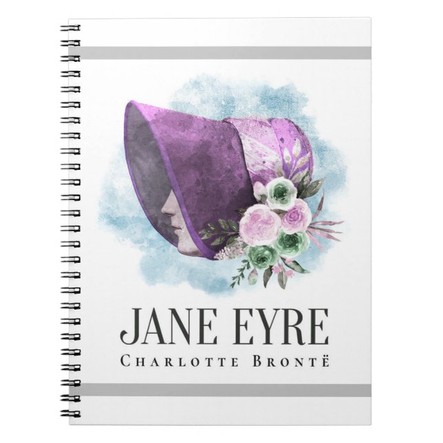 Charlotte Bronte Portrait by Richmond with Flowers Notebook (Front)