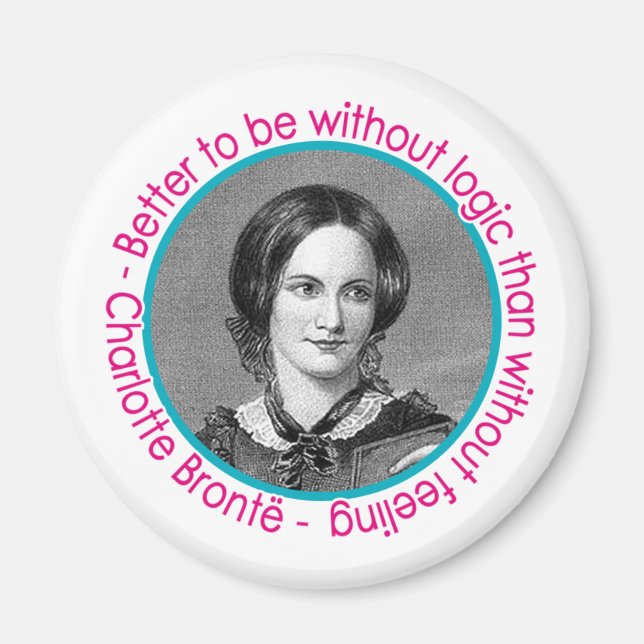 Charlotte Bronte Portrait With Quote Magnet (Front)