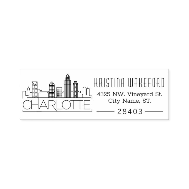 Charlotte City | Custom Address Self-inking Stamp (Design)