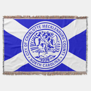 Charlotte city flag throw blanket