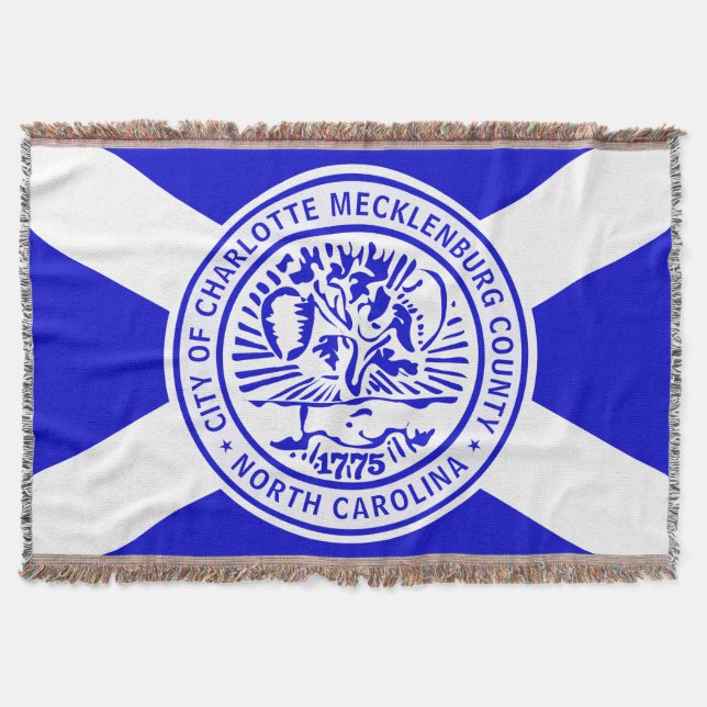Charlotte city flag throw blanket (Front)