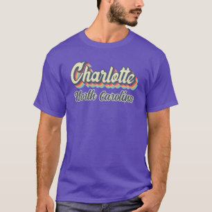 Charlotte City North Carolina Retro Vintage 70s ra T-Shirt