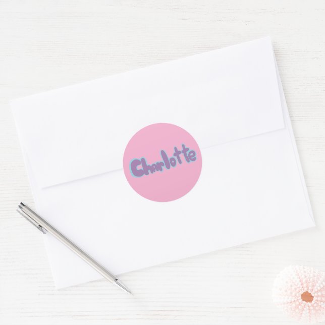 Charlotte  classic round sticker (Envelope)