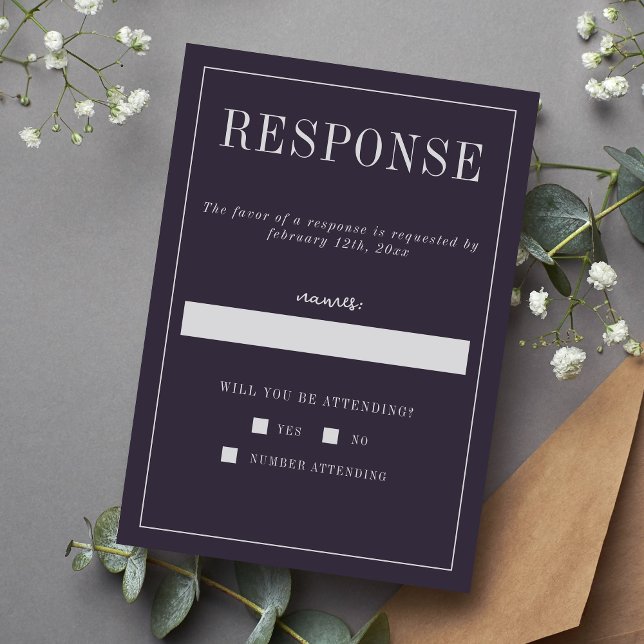 Charlotte | Curated Colours | Wedding RSVP Card (Creator Uploaded)