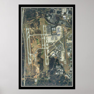 Charlotte Douglas Intl Airport Satellite Map Poster
