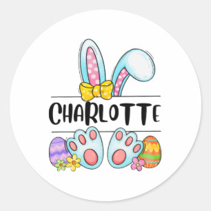 Charlotte Easter Bunny Classic Round Sticker