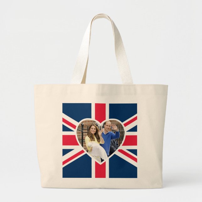 Charlotte Elizabeth Diana - British Will Kate Large Tote Bag (Front)
