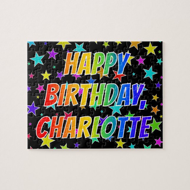 "CHARLOTTE" First Name, Fun "HAPPY BIRTHDAY" Jigsaw Puzzle (Horizontal)