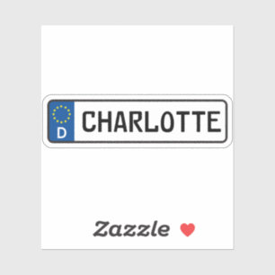 Charlotte German Car License Plate