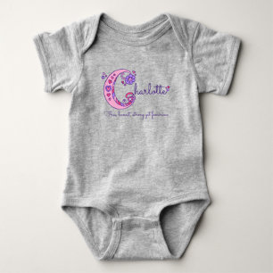 Charlotte girls name decorative custom meaning baby bodysuit