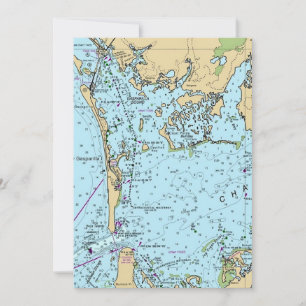 Charlotte Harbour Florida Vintage Map Card