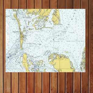 Charlotte Harbour Florida Vintage Nautical Map Canvas Print