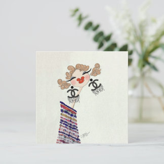 Charlotte Is Happy Fashion Illustration Holiday Card