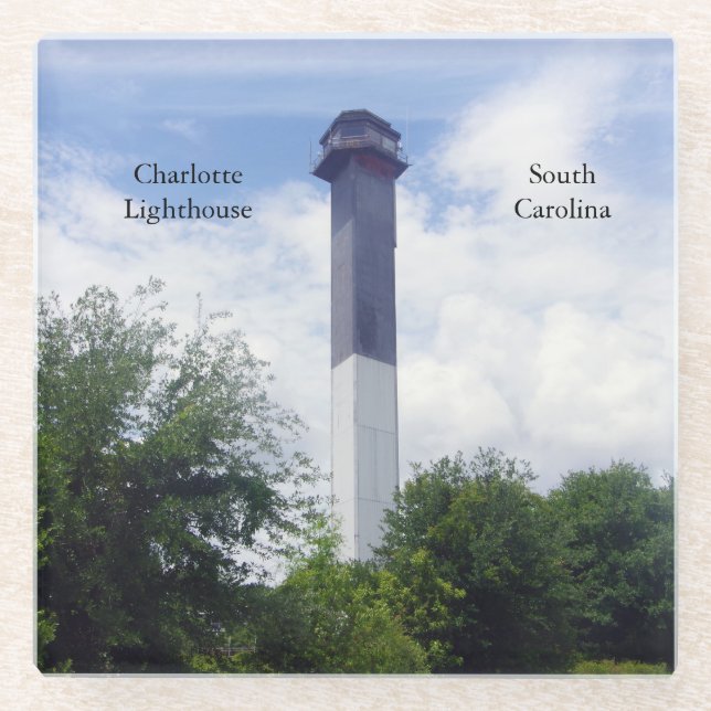 Charlotte Lighthouse glass coaster (Front)