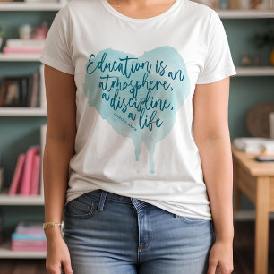Charlotte Mason Homeschool Quote Watercolor Heart T-Shirt