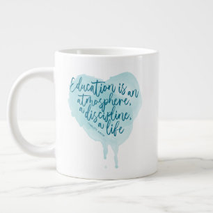 Charlotte Mason Quote Blue Watercolor Homeschool Large Coffee Mug
