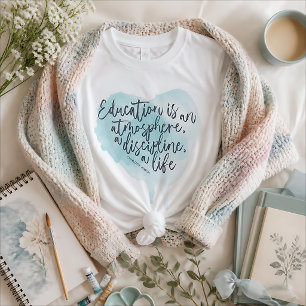 Charlotte Mason Quote Watercolor Heart T-Shirt