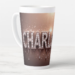 Charlotte Name in Dripping Gold Latte Mug