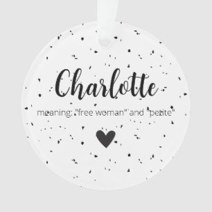 Charlotte Name Meaning Girls Womens Minimal Modern Ornament