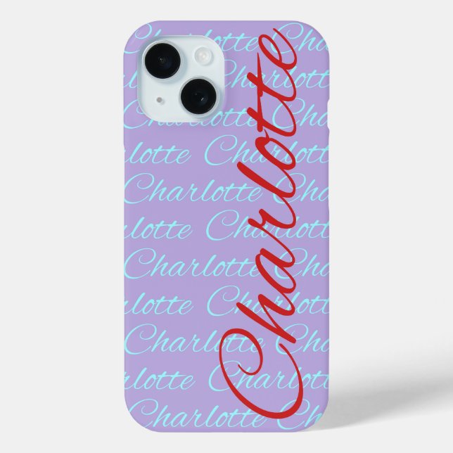 Charlotte Name Pattern Design Case-Mate iPhone Case (Back)