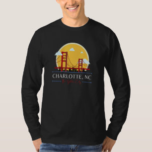 Charlotte NC Golden Gate Bridge Bad Geography Humo T-Shirt