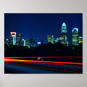 Charlotte NC Skyline Poster