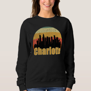 Charlotte Nc Skyline Silhouette Sunset I Love Char Sweatshirt